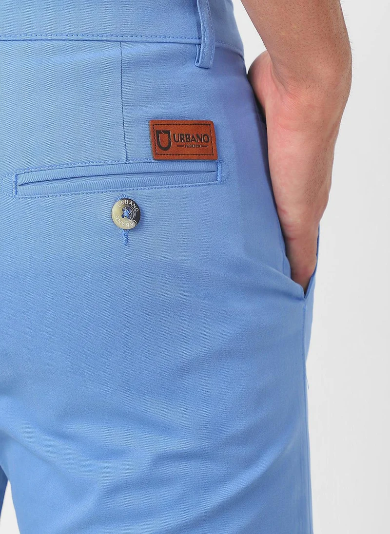 Urbano Fashion  Urbano Fashion Men's Sky Blue Cotton Slim Fit Casual Chinos Trousers Stretch for Men | Best Price UAE